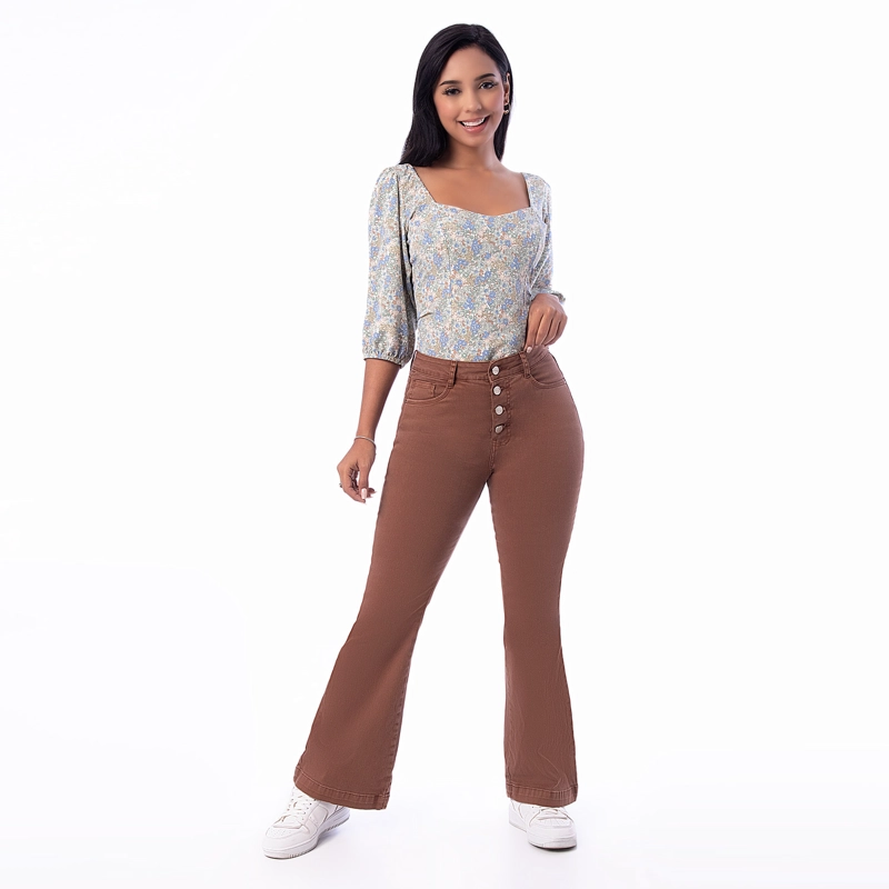 PANTALON DRILL STRETCH MUJER FLERI - 1