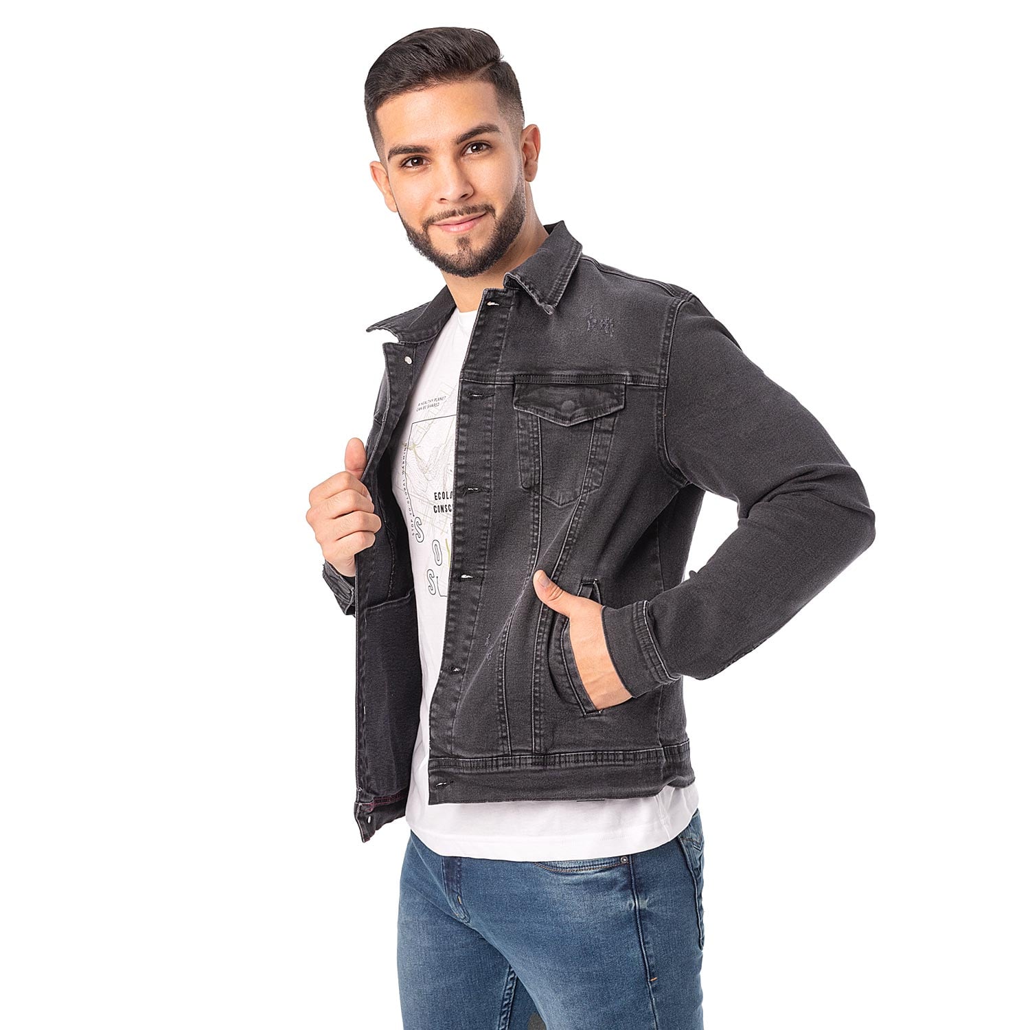 CASACA DENIM STRETCH HOMBRE KHENAT - 2