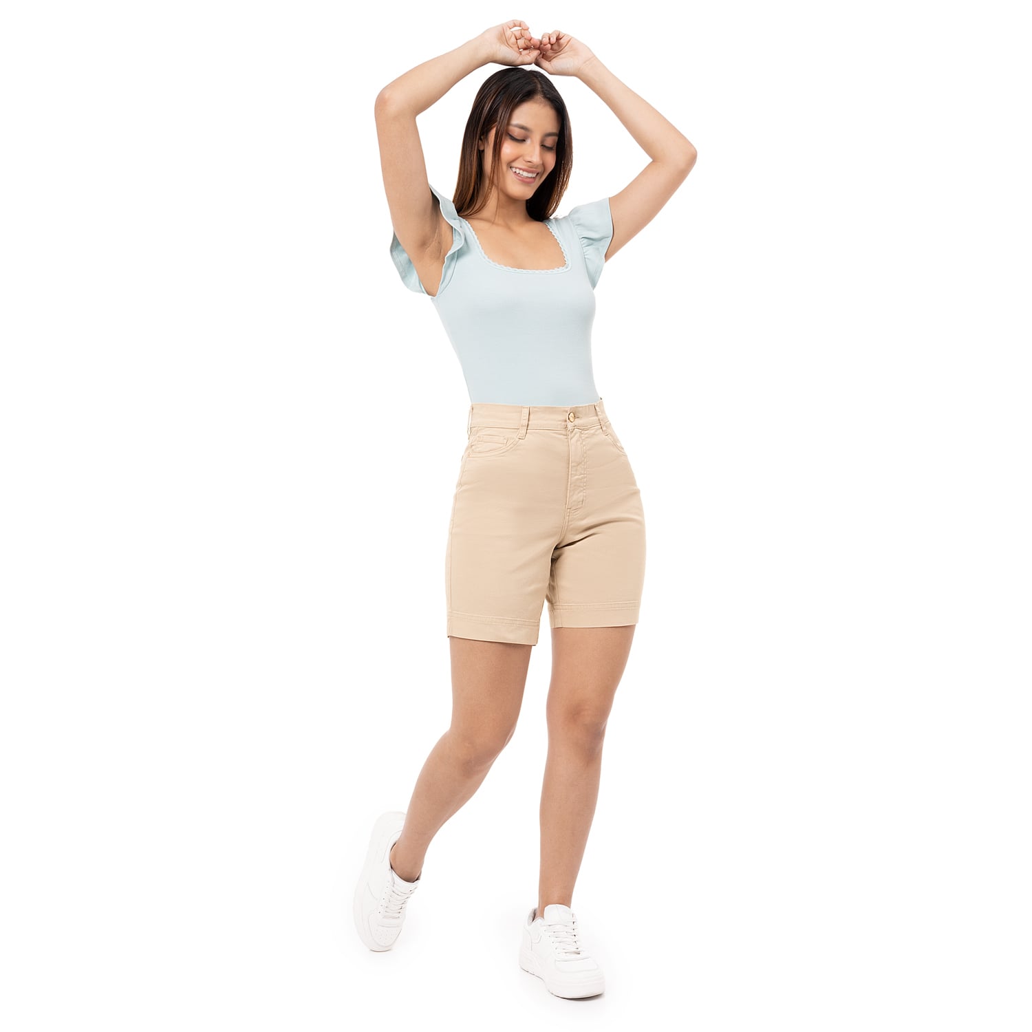 SHORTS BASICO FRANCILA DRILL STRETCH MUJER - 1