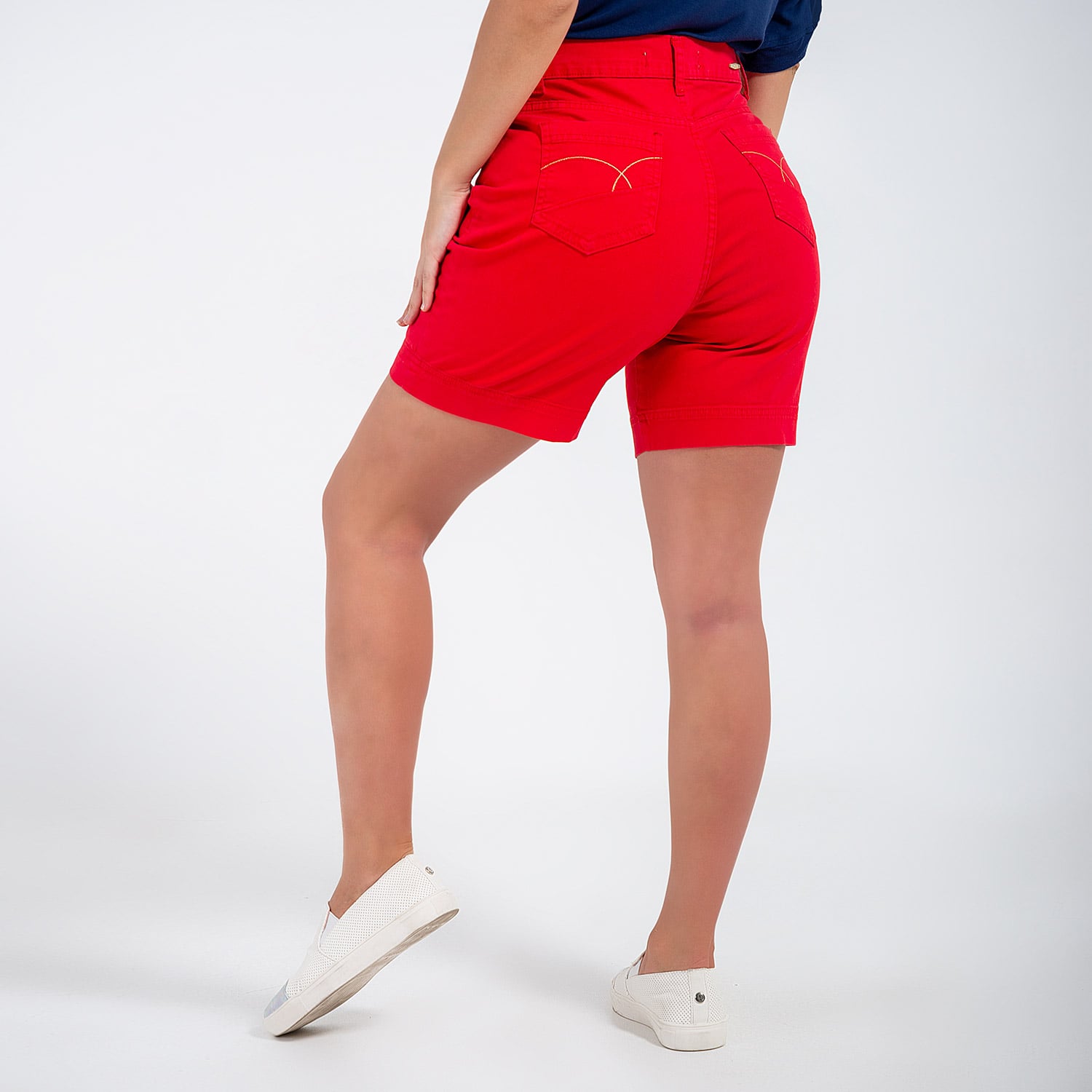 SHORTS BASICO FRANCILA DRILL STRETCH MUJER - 3