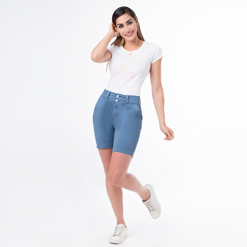SHORTS BERMUDA SERIT TAFETA MUJER - 1