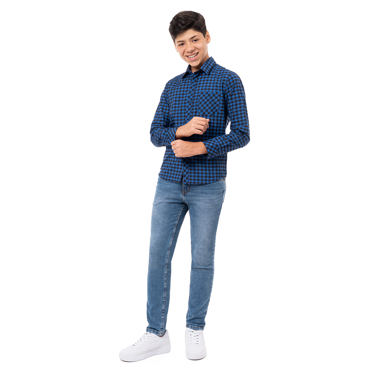 CAMISA CUADROS NIÑO PIONIER HAKUDOSHI - 4