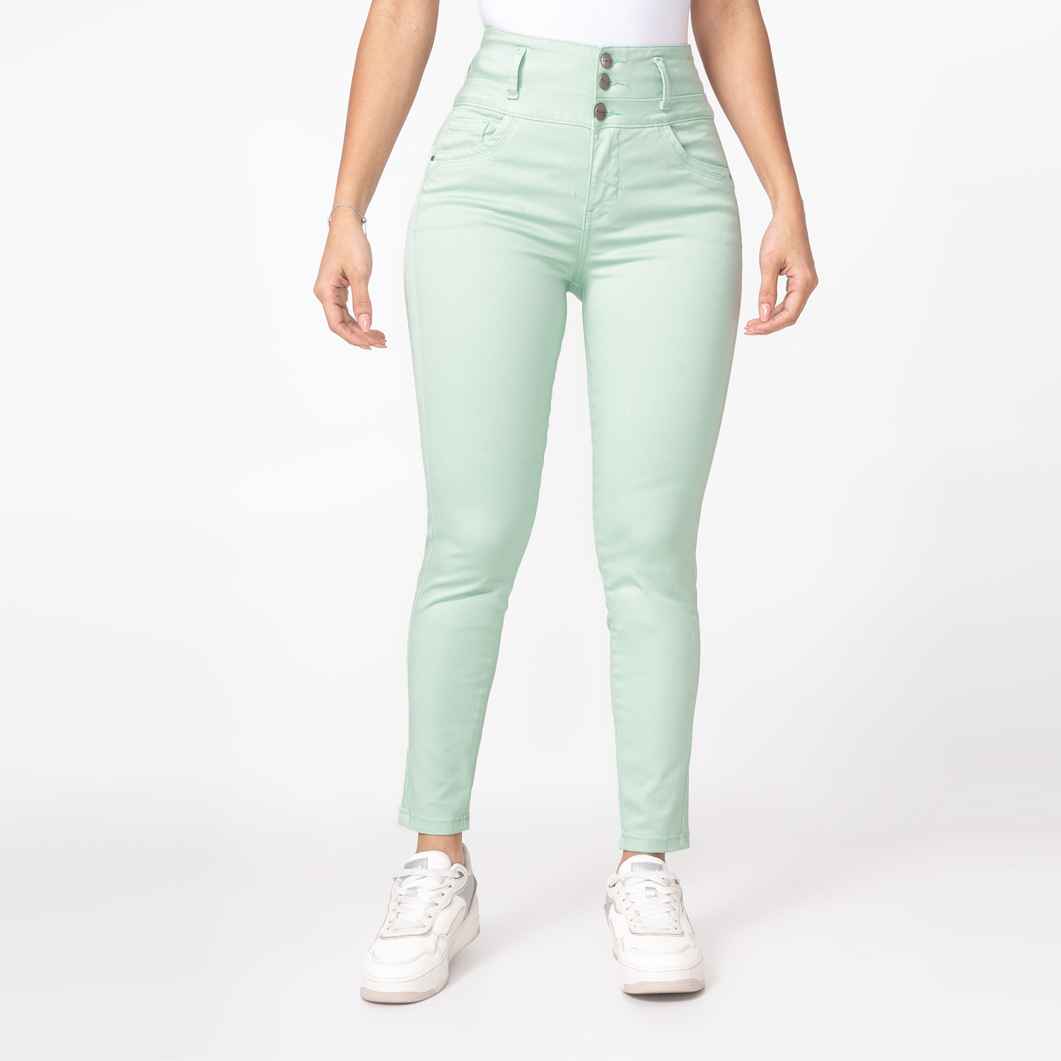 PANTALÓN PITILLO DRILL STRETCH MUJER PIONIER LERYN - 1