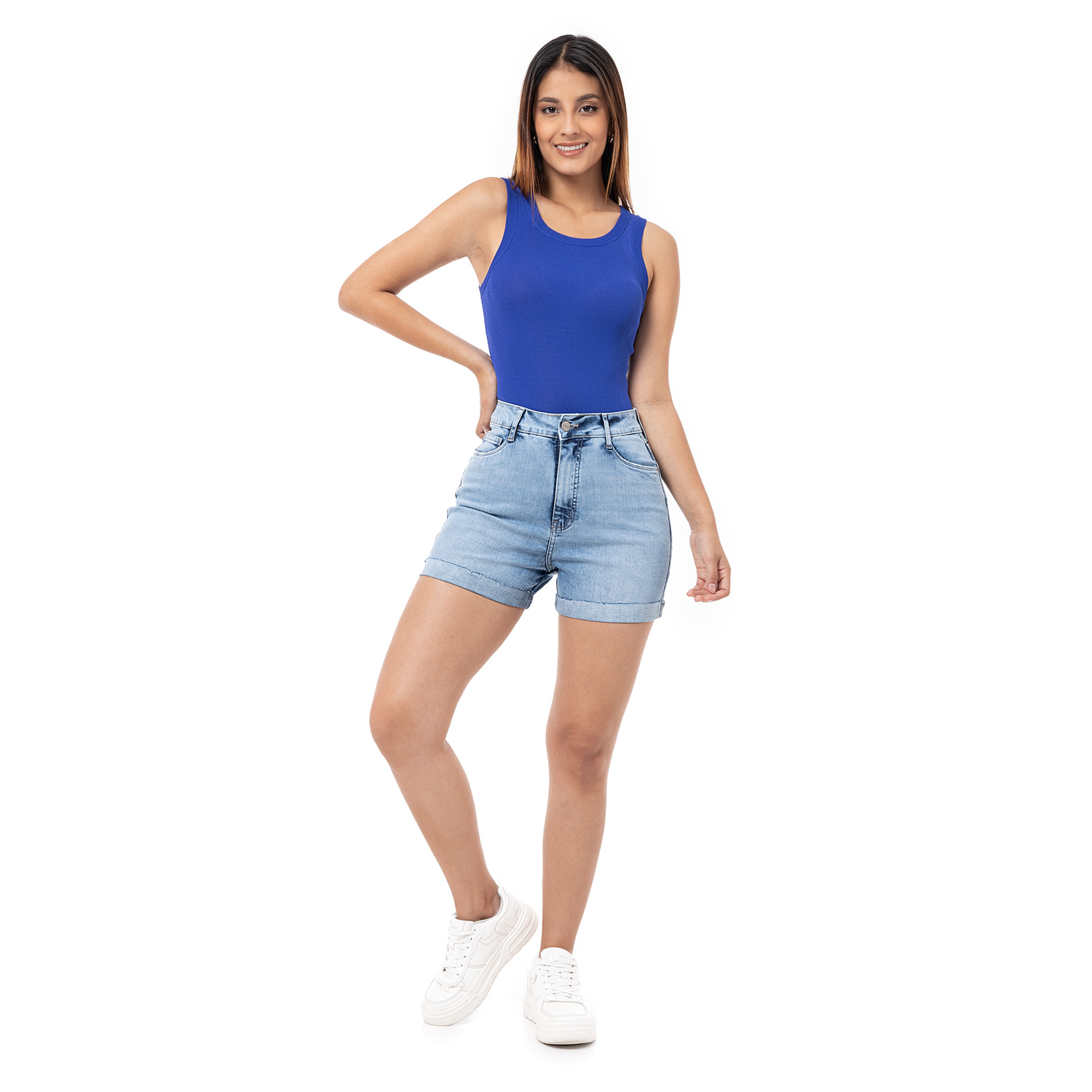 SHORT DENIM STRETCH MUJER PIONIER MARIHAM - 1
