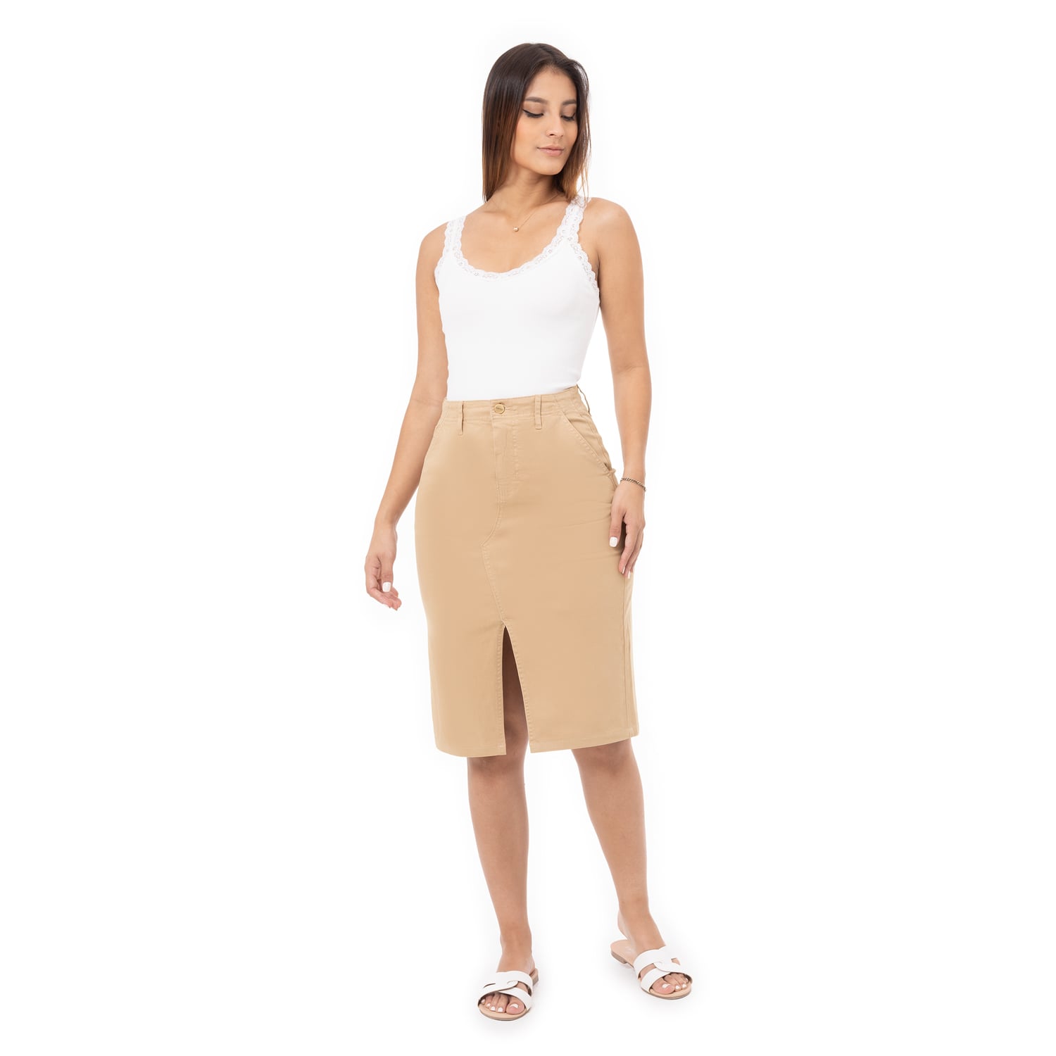 FALDA 3/4 DRILL STRETCH MUJER CARLOTTE - 1