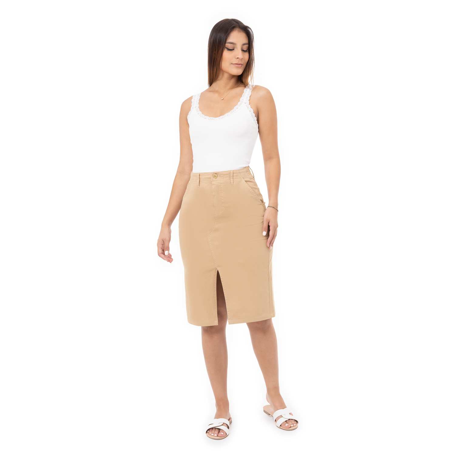 FALDA 3/4 DRILL STRETCH MUJER CARLOTTE - 1