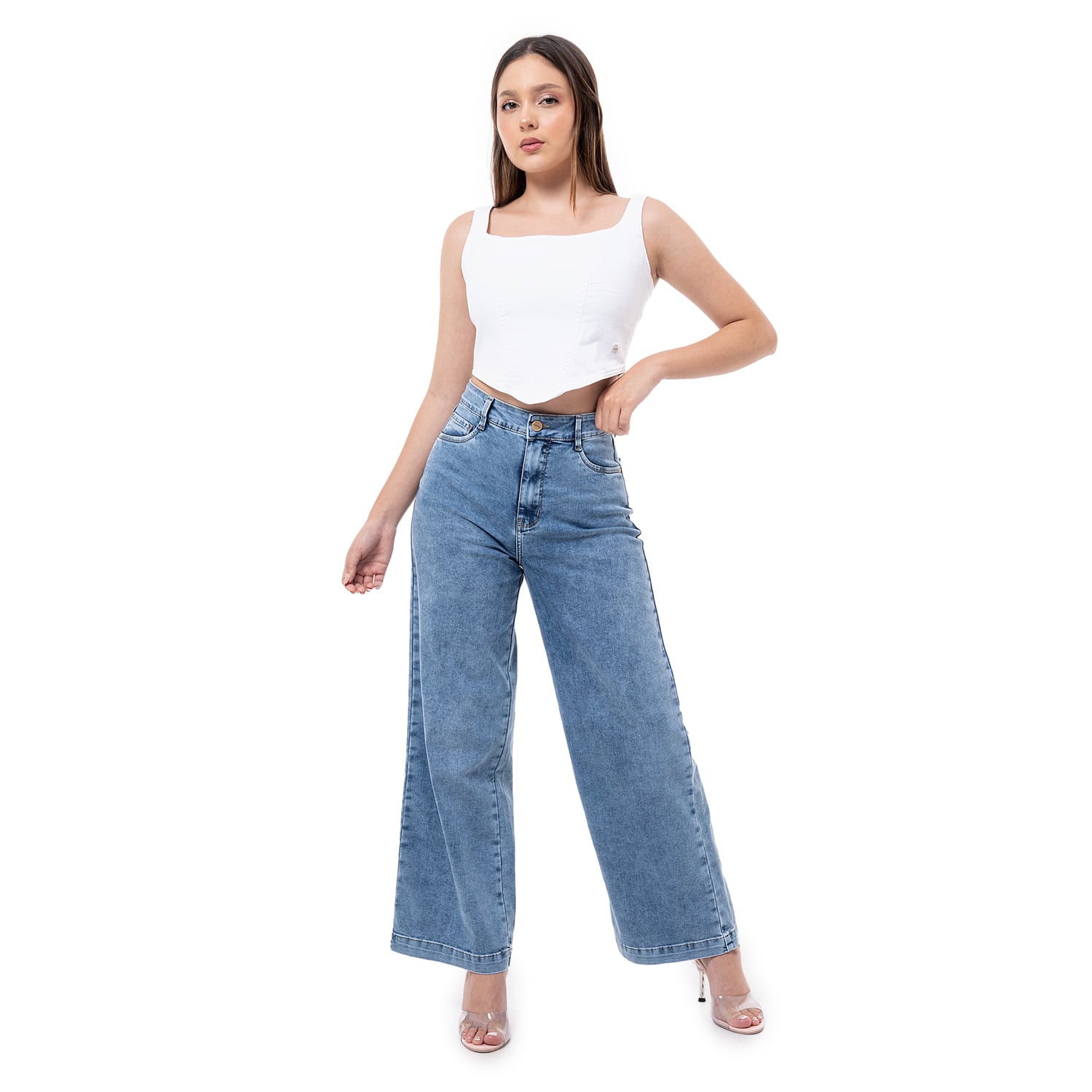 PANTALÓN JEAN DENIM STRETCH MUJER PIONIER LARAAH - 1