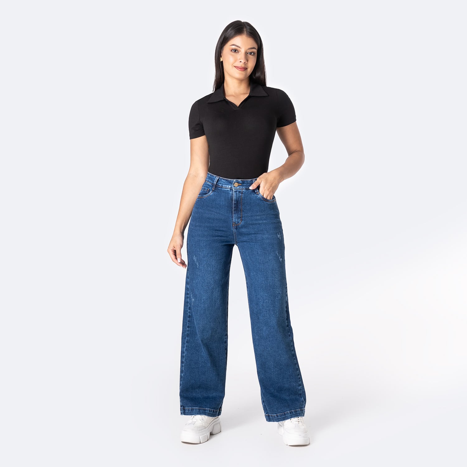 PANTALÓN JEAN DENIM STRETCH MUJER PIONIER LARAAH - 2