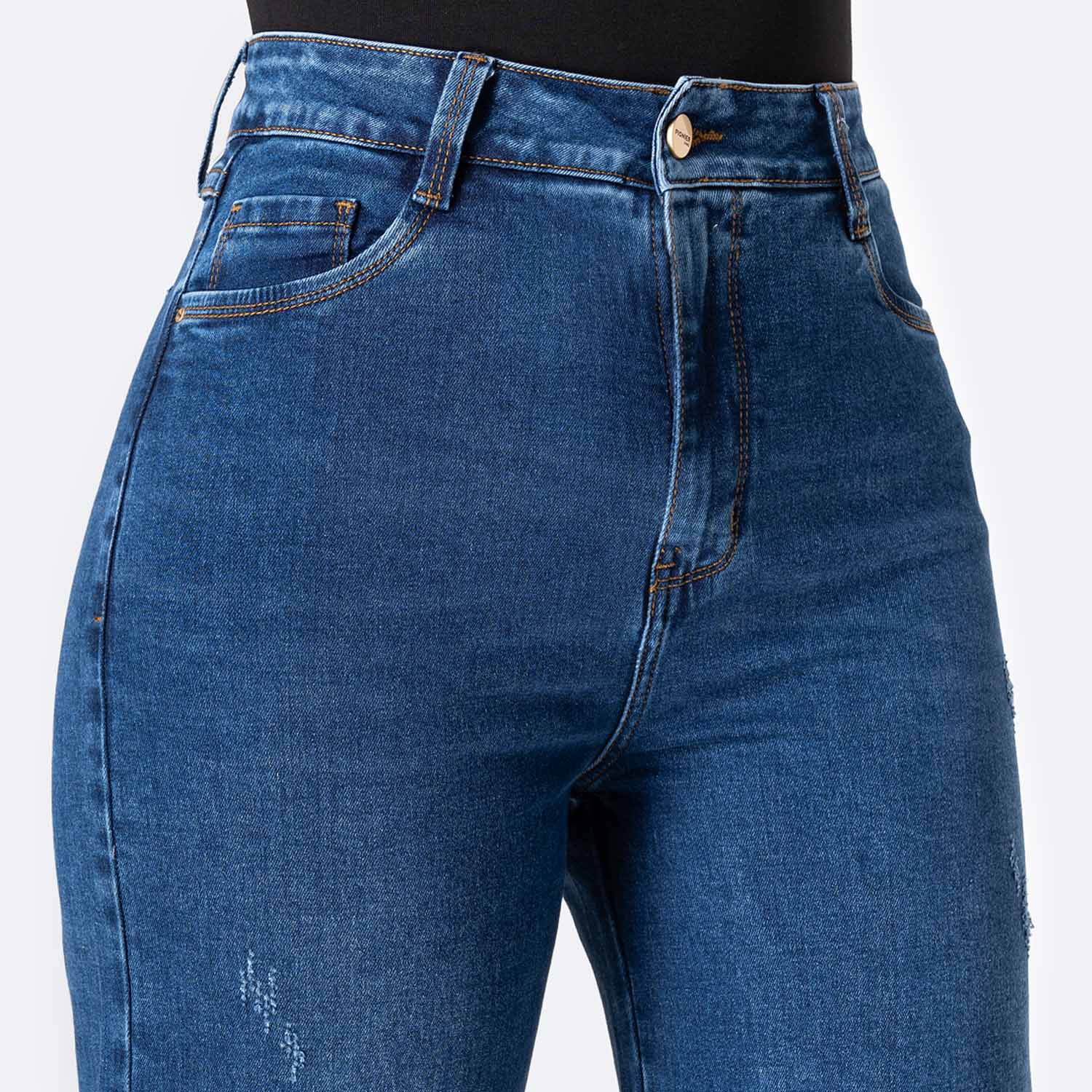 PANTALÓN JEAN DENIM STRETCH MUJER PIONIER LARAAH - 4