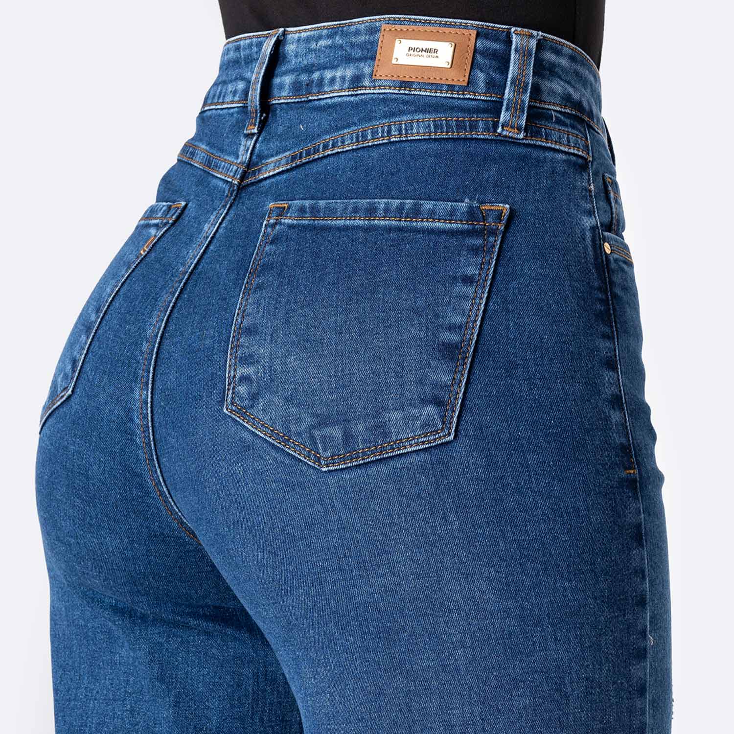 PANTALÓN JEAN DENIM STRETCH MUJER PIONIER LARAAH - 5