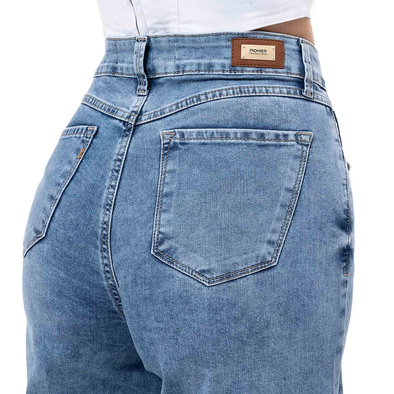 PANTALÓN JEAN DENIM STRETCH MUJER PIONIER LARAAH - 6
