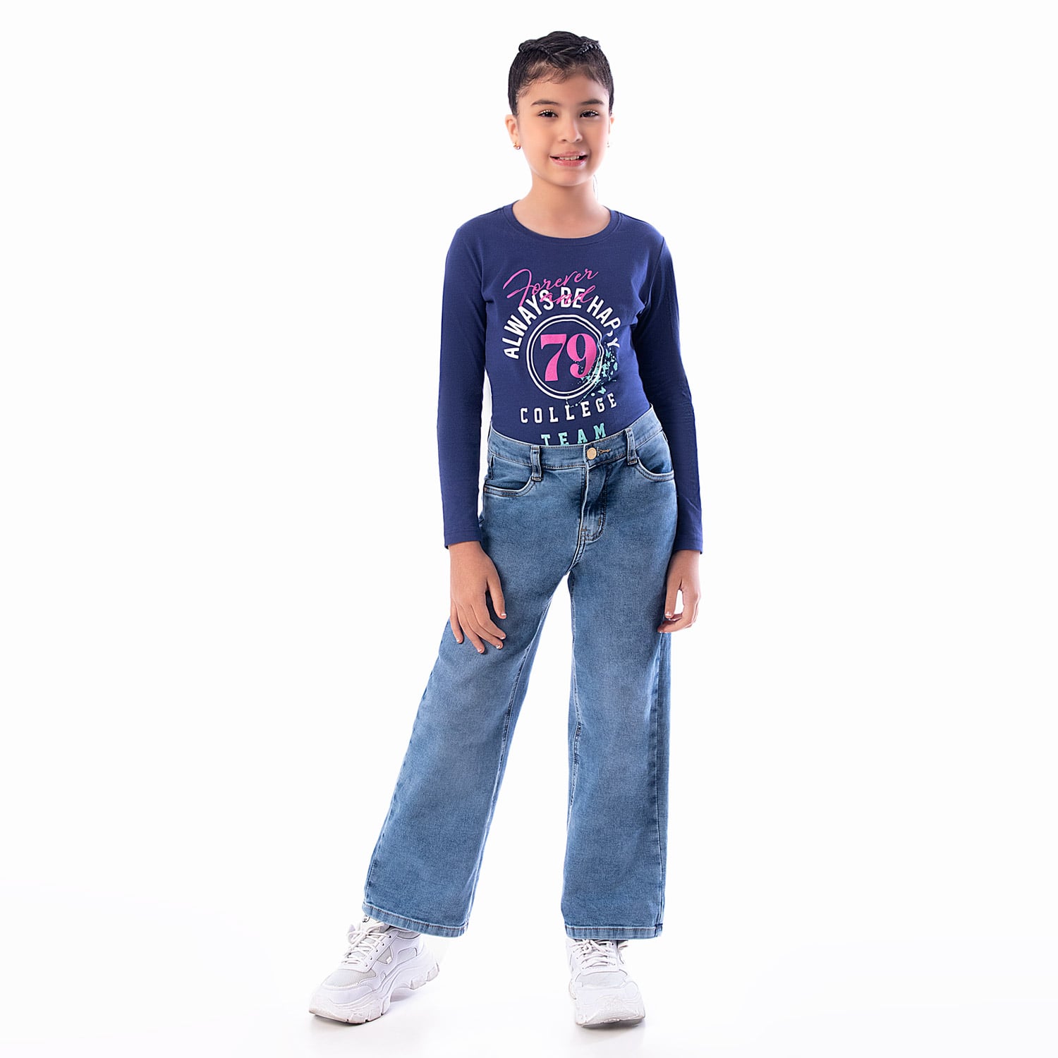 PANTALÓN NIÑA PIONIER AZUL YLDA MODA DENIM STRETCH - 1