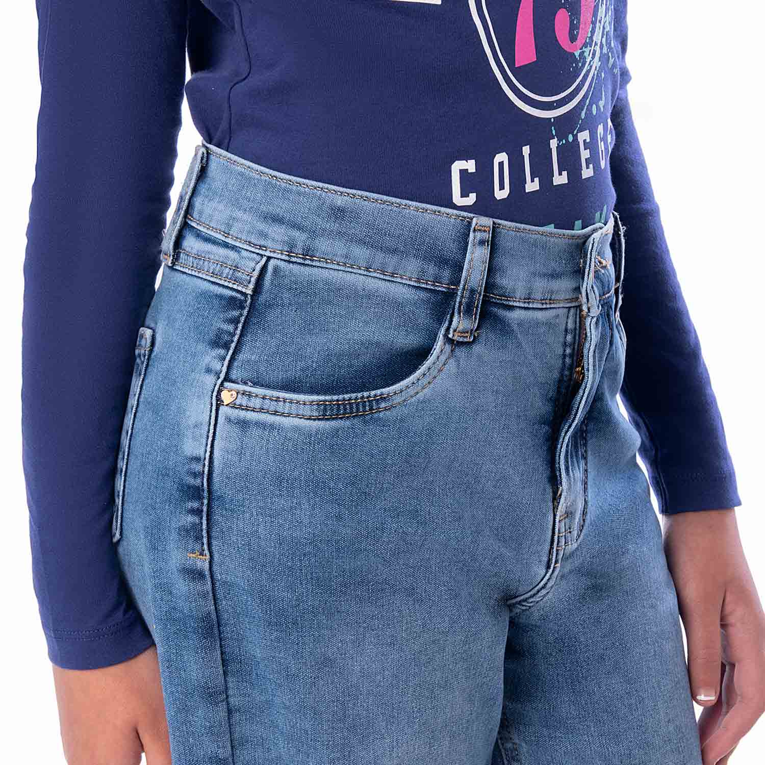 PANTALÓN NIÑA PIONIER AZUL YLDA MODA DENIM STRETCH - 3