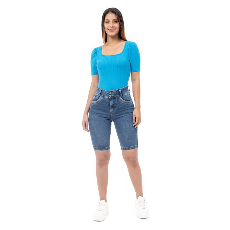 CROPPED SNICKER FARIH DENIM STRETCH MUJER - 1