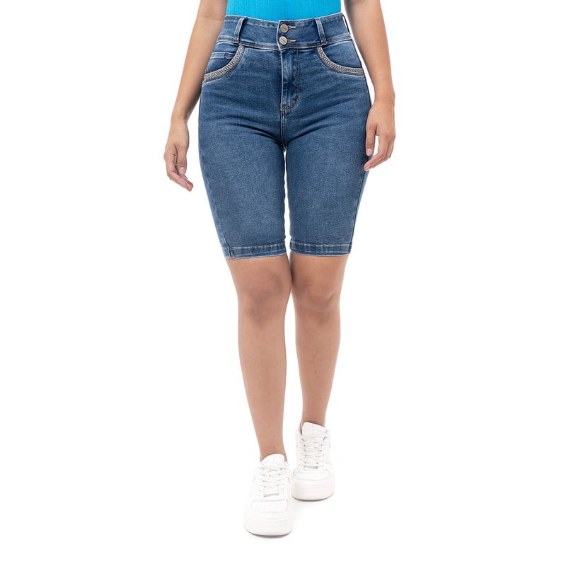 CROPPED SNICKER FARIH DENIM STRETCH MUJER - 2