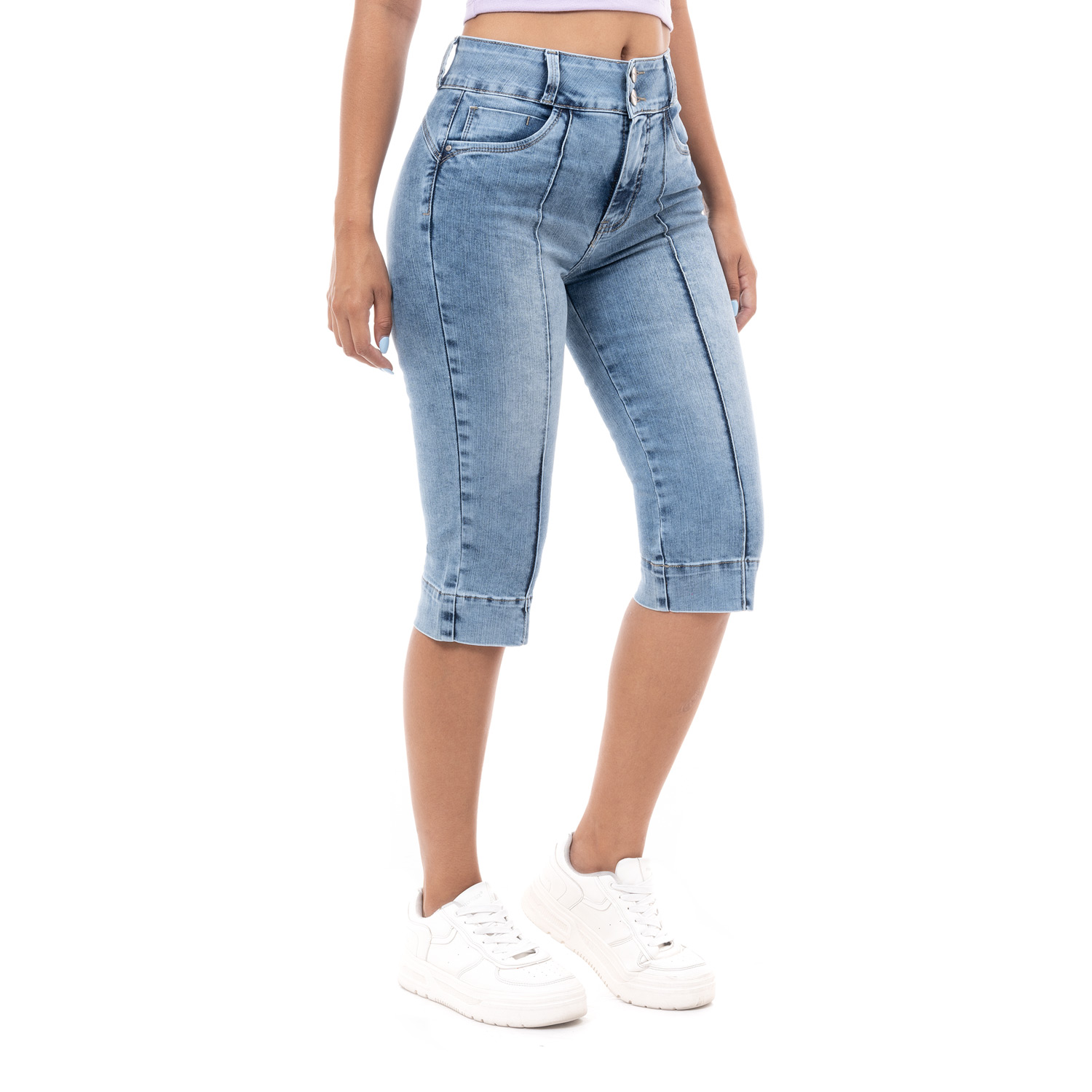 SHORT CROPPED DENIM STRETCH MUJER PIONIER PAOLIZZA - 2