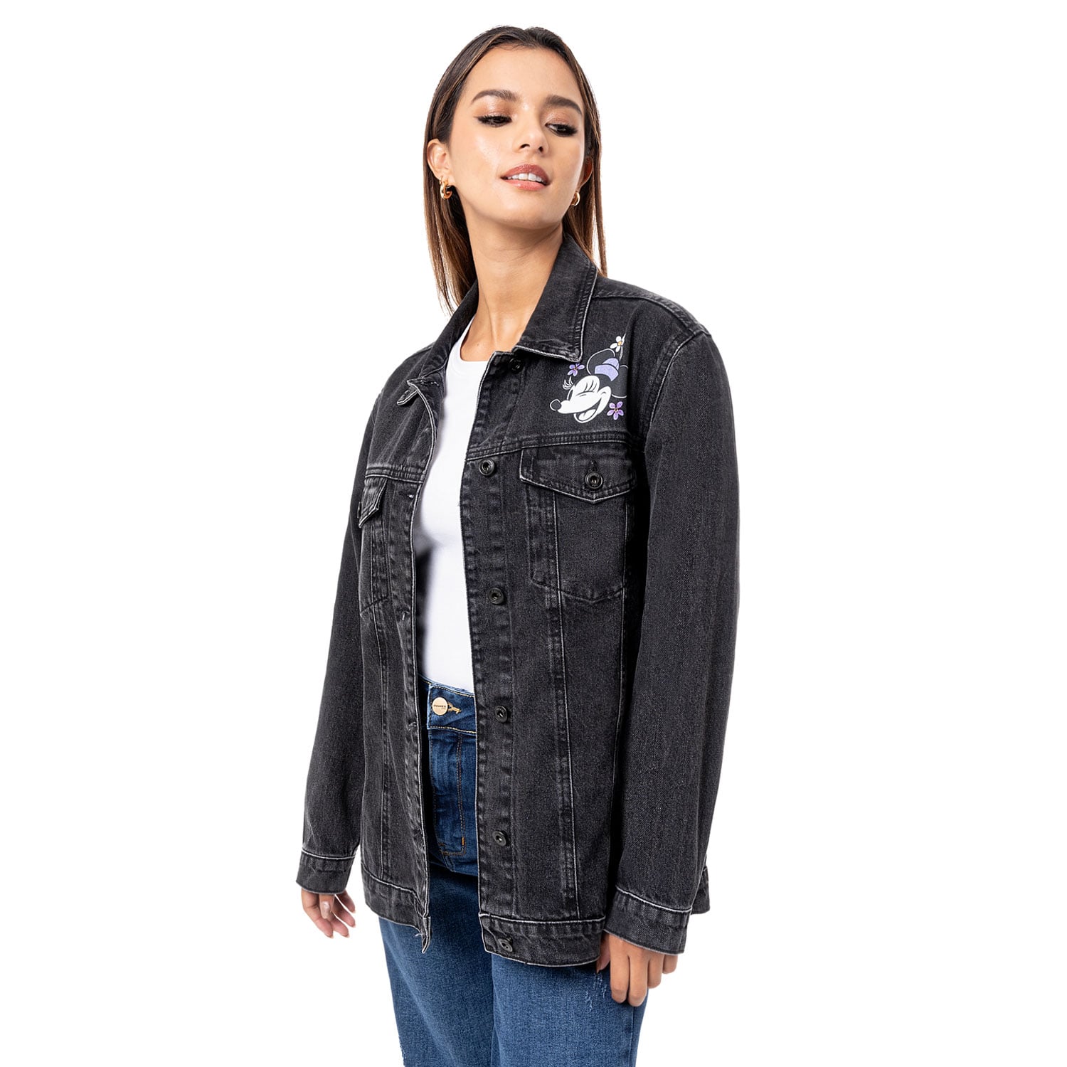CAMISACO DENIM MUJER PIONIER NEGRO MALAK-DISNEY - 2