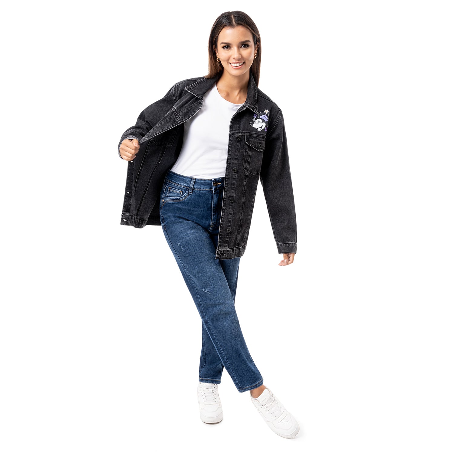CAMISACO DENIM MUJER PIONIER NEGRO MALAK-DISNEY - 5