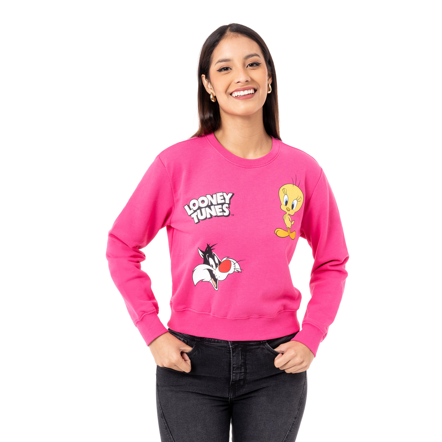 POLERA MANGA LARGA MUJER PIONIER MULTICOLOR FRENCH TERRY INES-LOONEY - 1