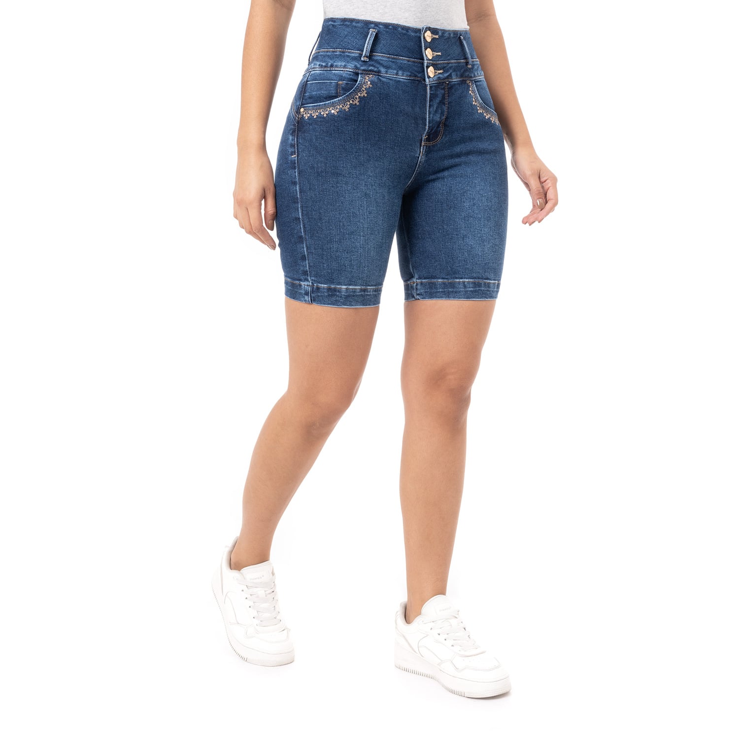 SNICKER CORTO DENIM STRETCH MUJER JAYLA - 3