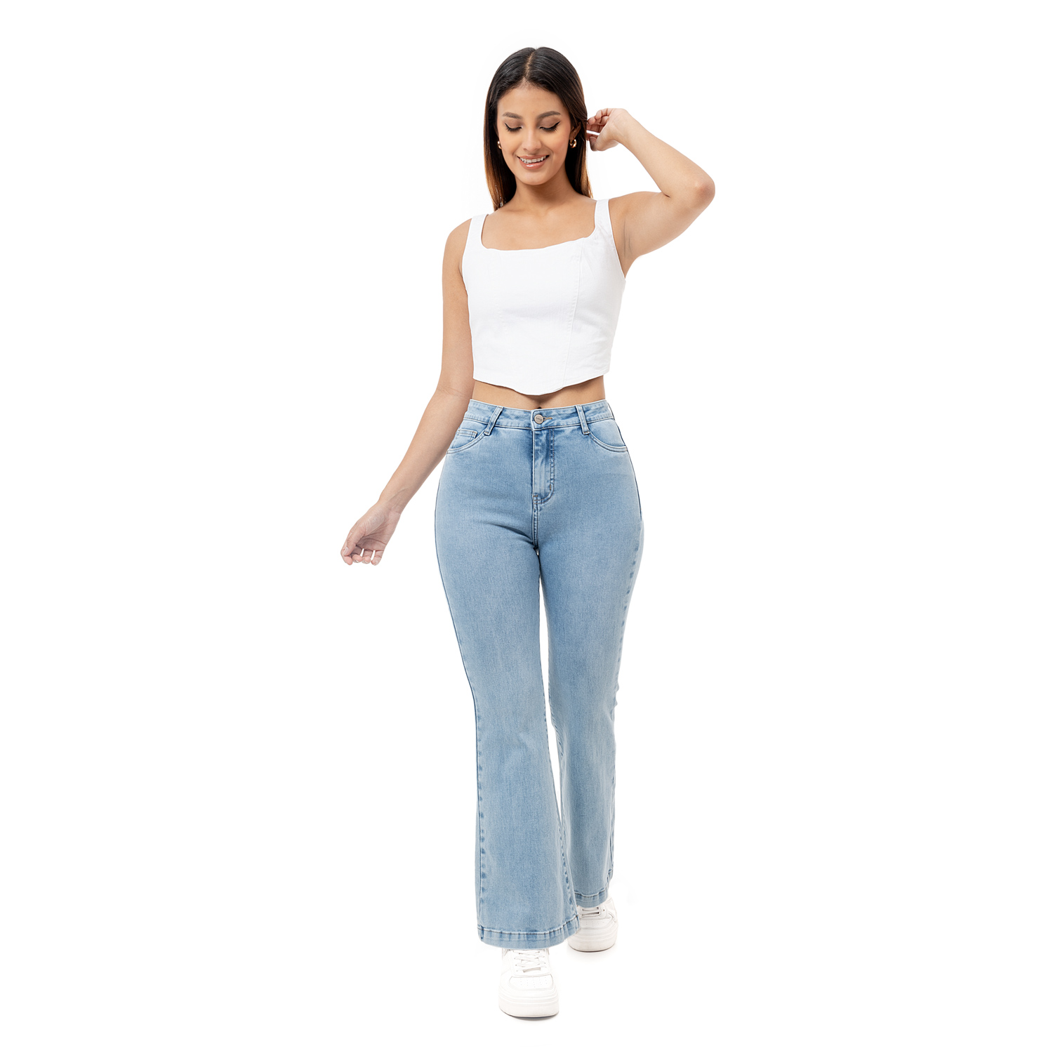 PANTALON DENIM STRETCH MUJER HALLYH - 1