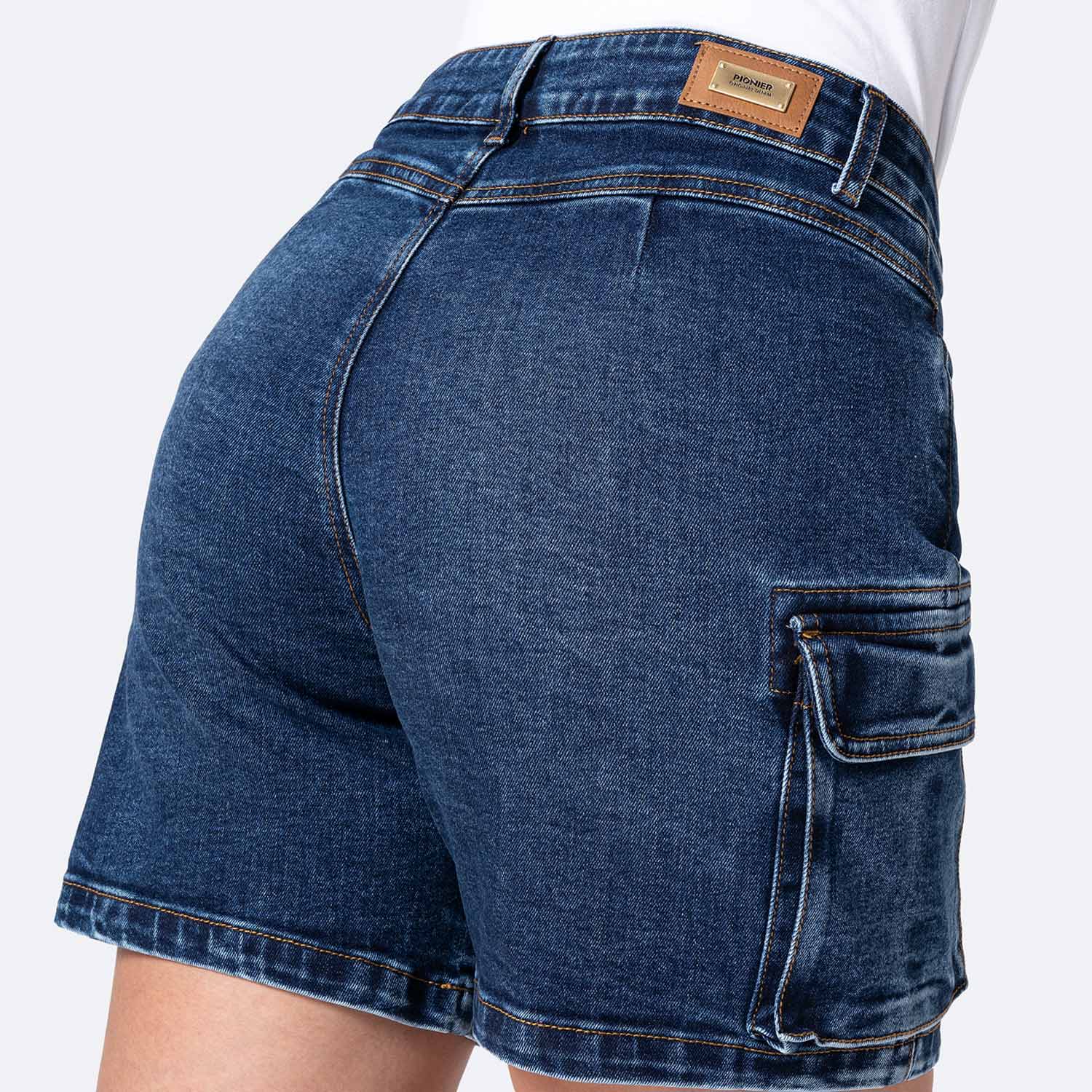 BERMUDA CARGO DENIM STRETCH MUJER DAYANIH - 4