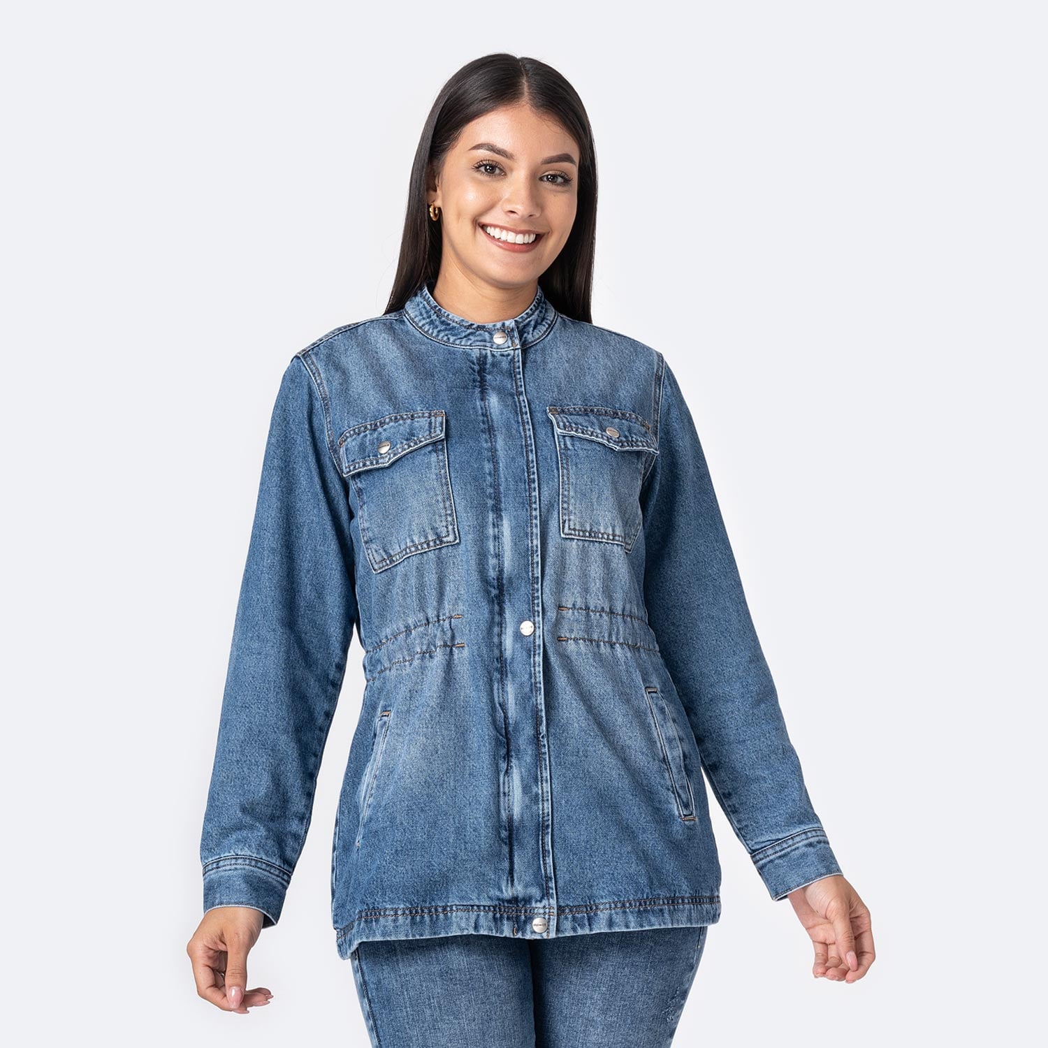 CASACA DENIM MUJER PIONIER KENLY - 1