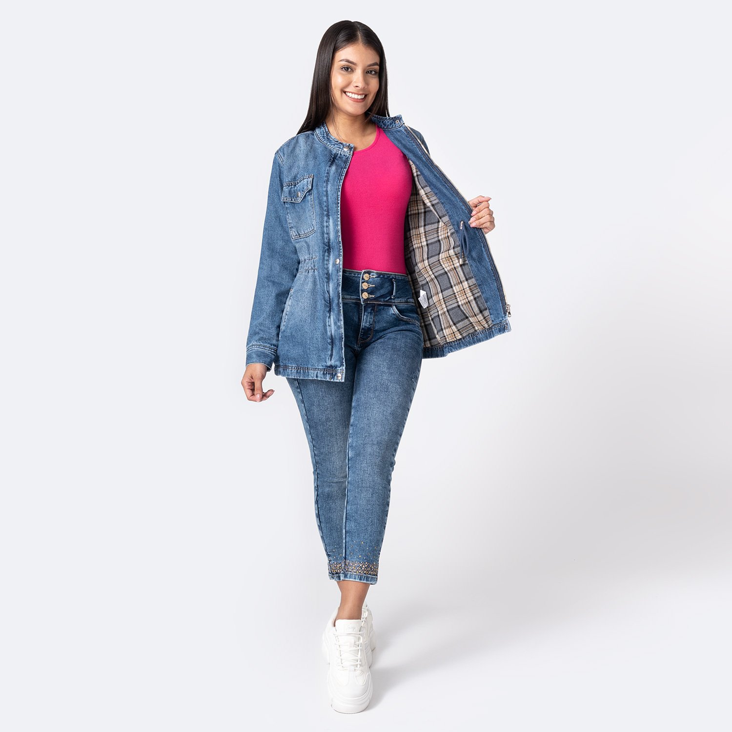 CASACA DENIM MUJER PIONIER KENLY - 4