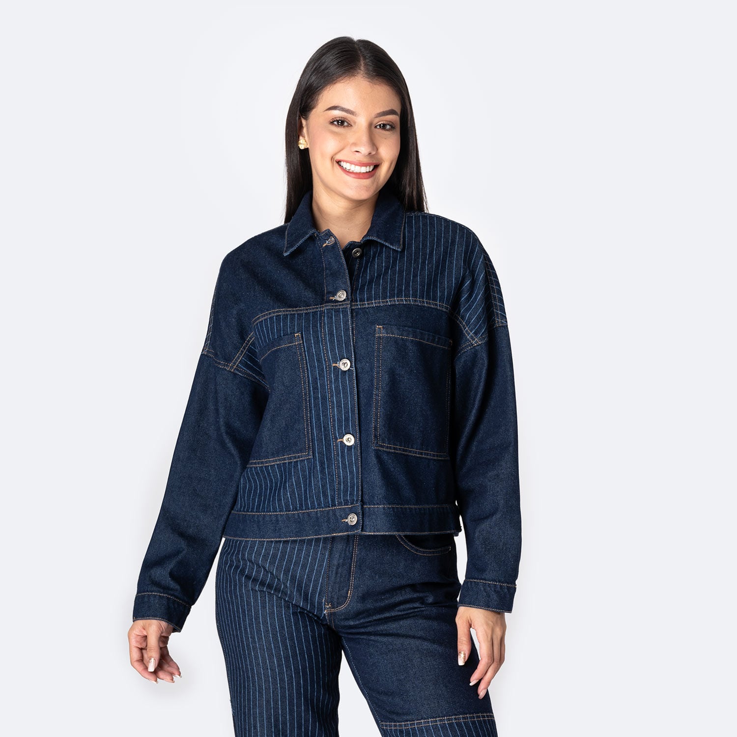 CASACA DENIM MUJER PIONIER MAILIN - 1