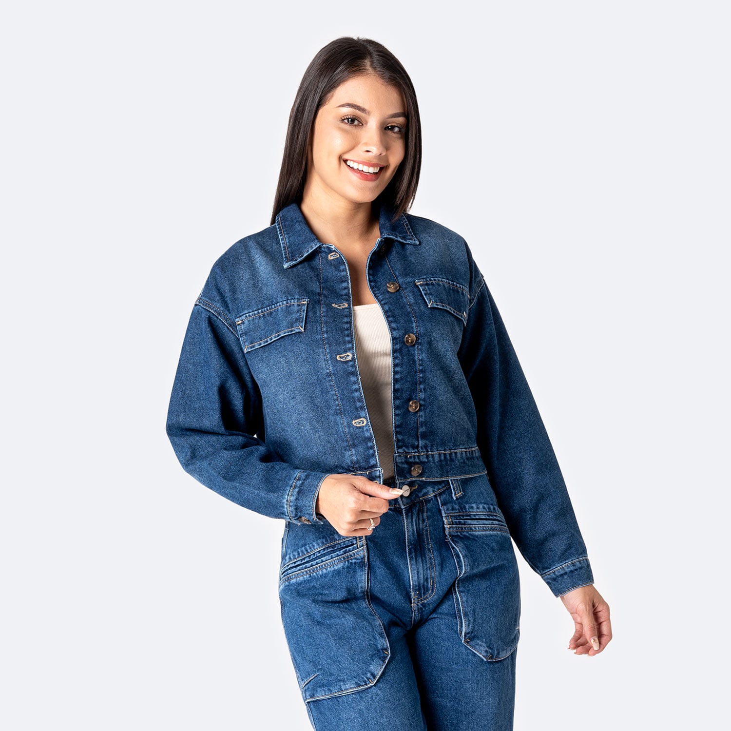 CASACA DENIM MUJER PIONIER MIRANDAH - 1
