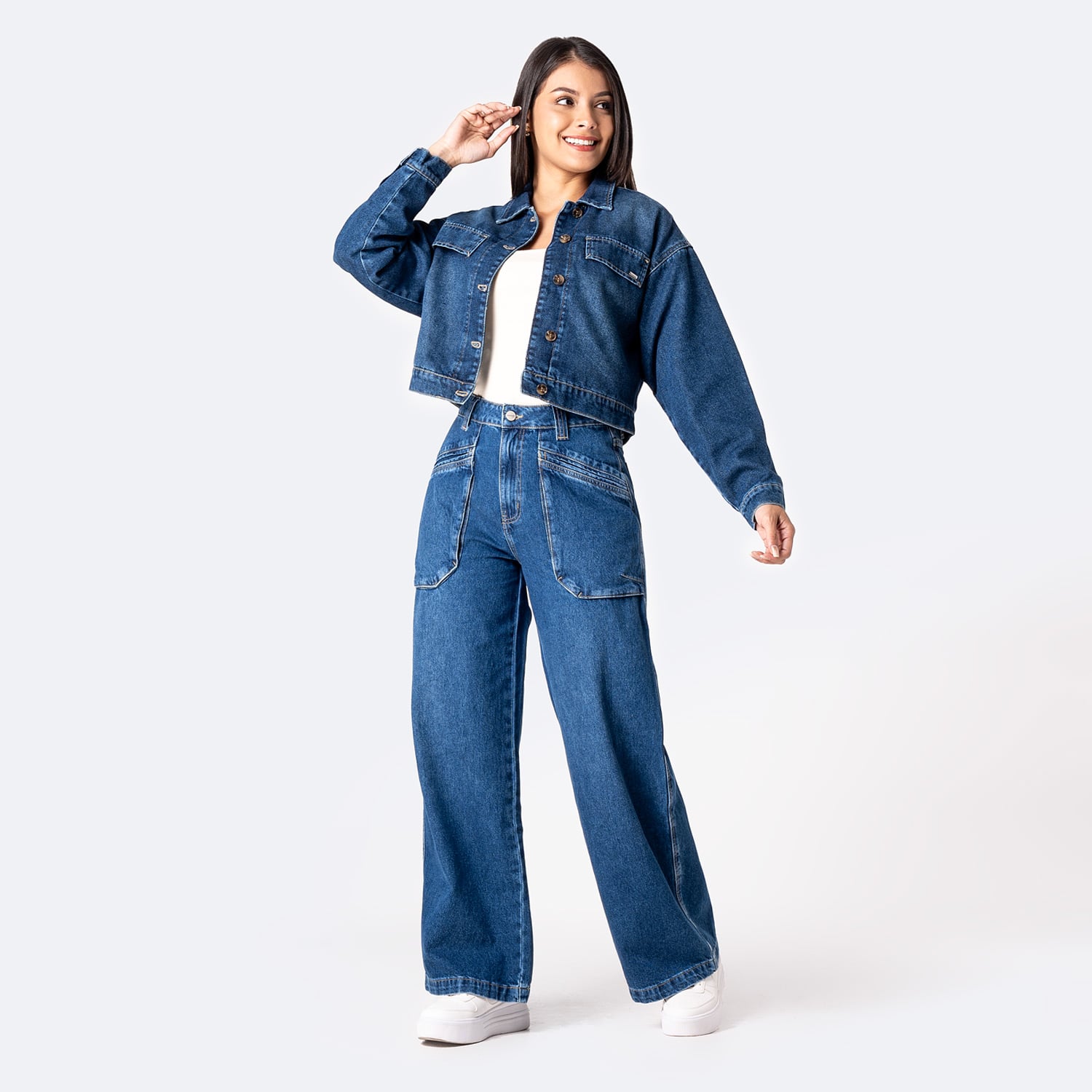 CASACA DENIM MUJER PIONIER MIRANDAH - 3