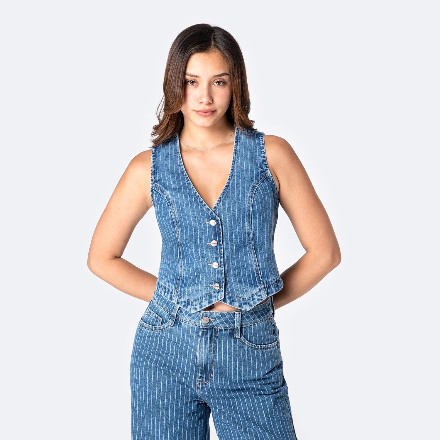 CHALECO DENIM MUJER PIONIER CECYLI C - 1