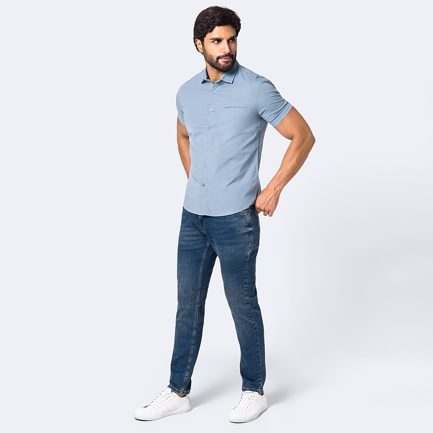 CAMISA POPELINA STRETCH HOMBRE PIONIER PATRICIOH MC - 3