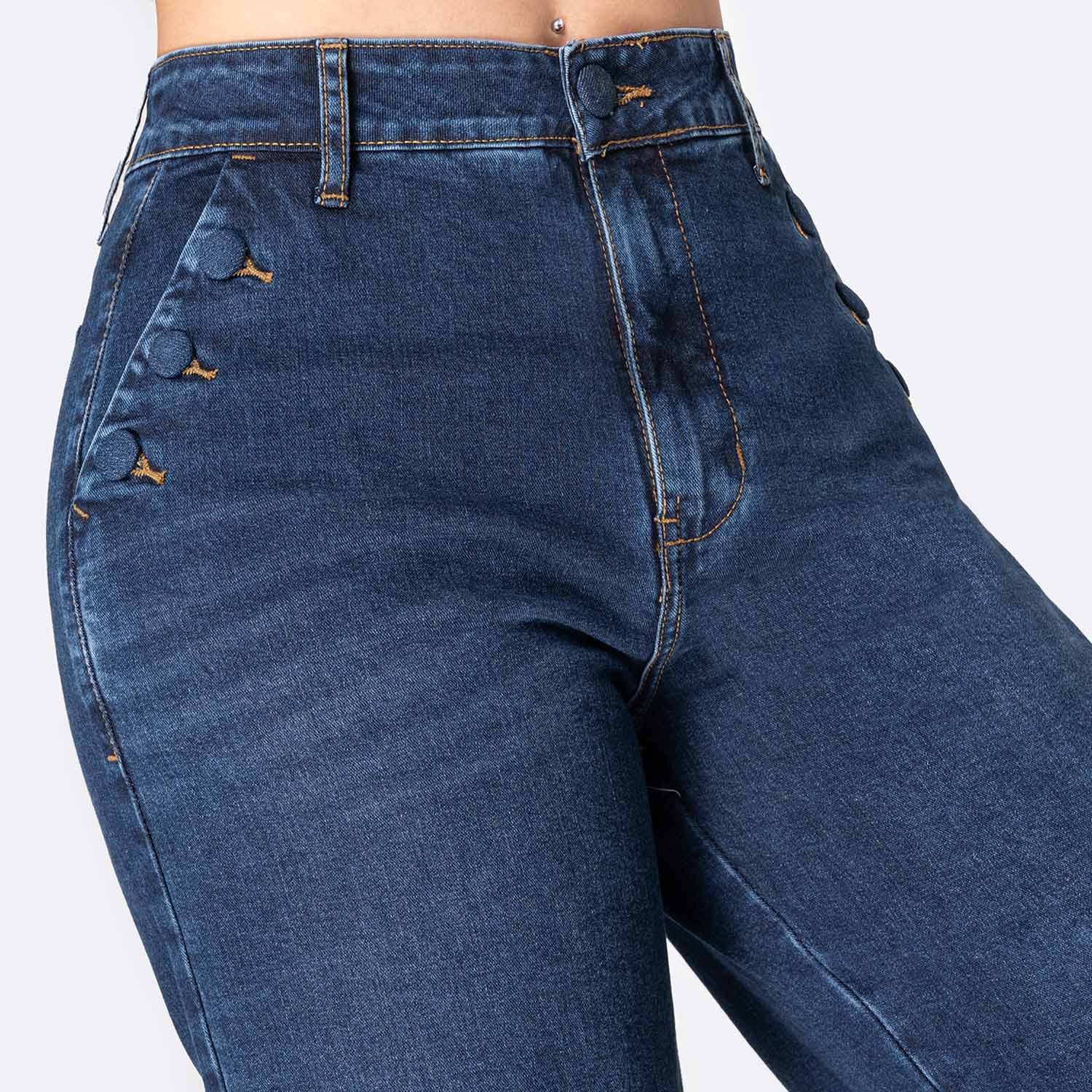 JEANS CULOTTE DENIM STRETCH MUJER PIONIER BRUNELHA - 3