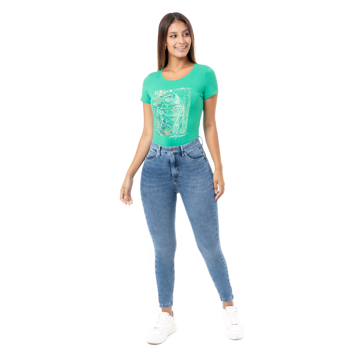 JEANS DENIM STRETCH MUJER PIONIER BRUNHA - 1