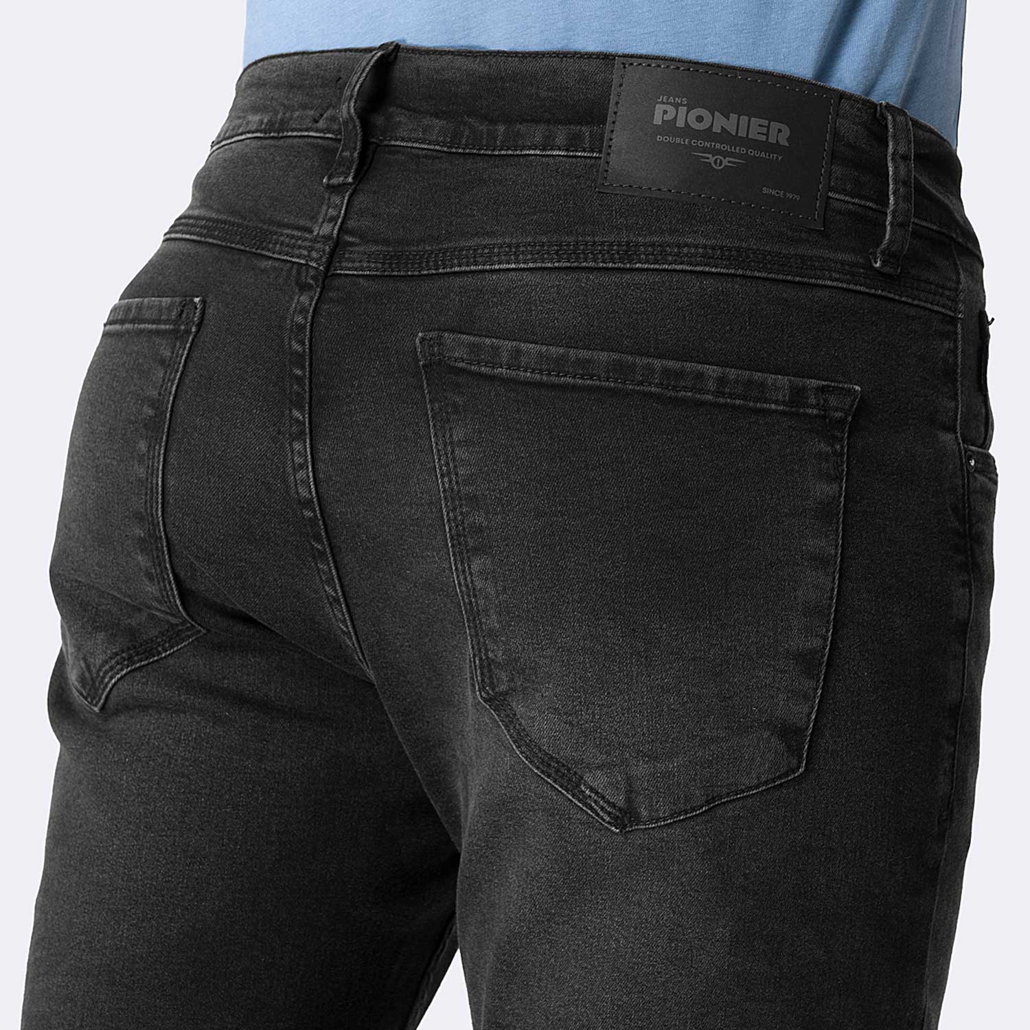 JEANS PITILLO DENIM STRETCH HOMBRE PIONIER GOTZE L-NEGRO - 4