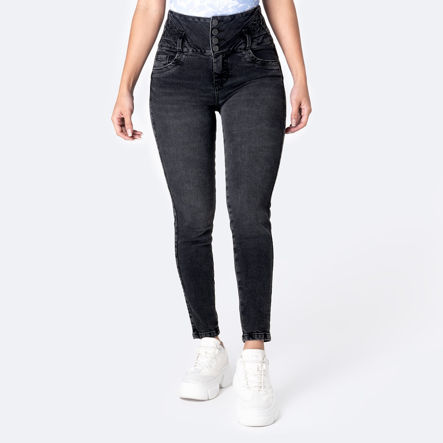 JEANS PITILLO DENIM STRETCH MUJER PIONIER DAYNAH - 1