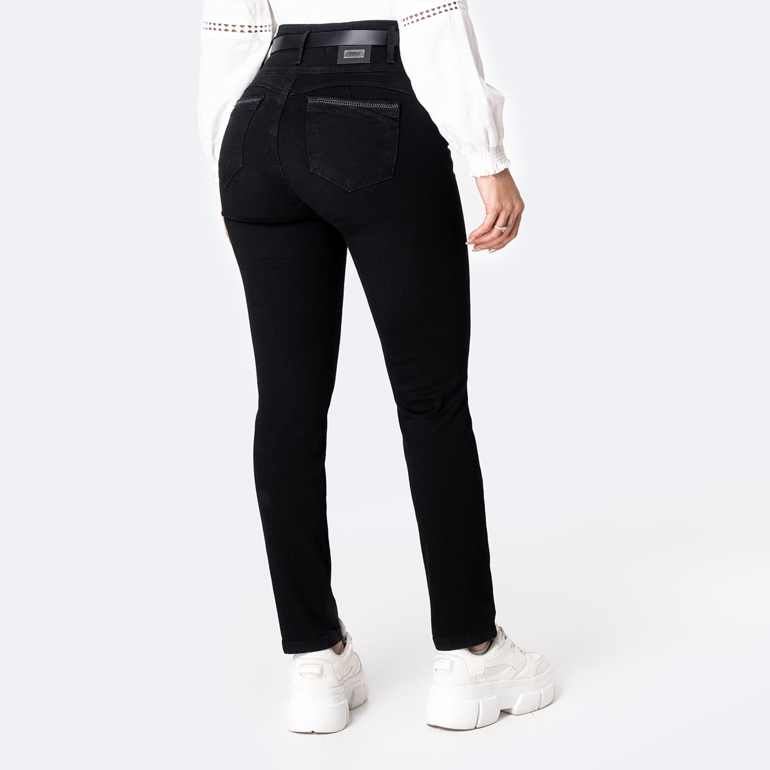 JEANS SEMI PITILLO DENIM STRETCH MUJER PIONIER ARYHA - 2
