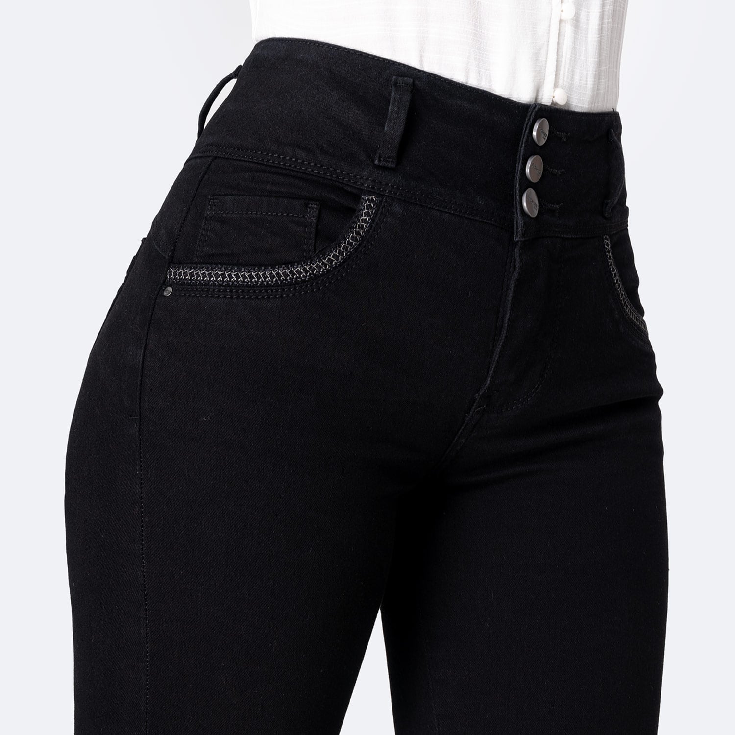 JEANS SEMI PITILLO DENIM STRETCH MUJER PIONIER ARYHA - 3