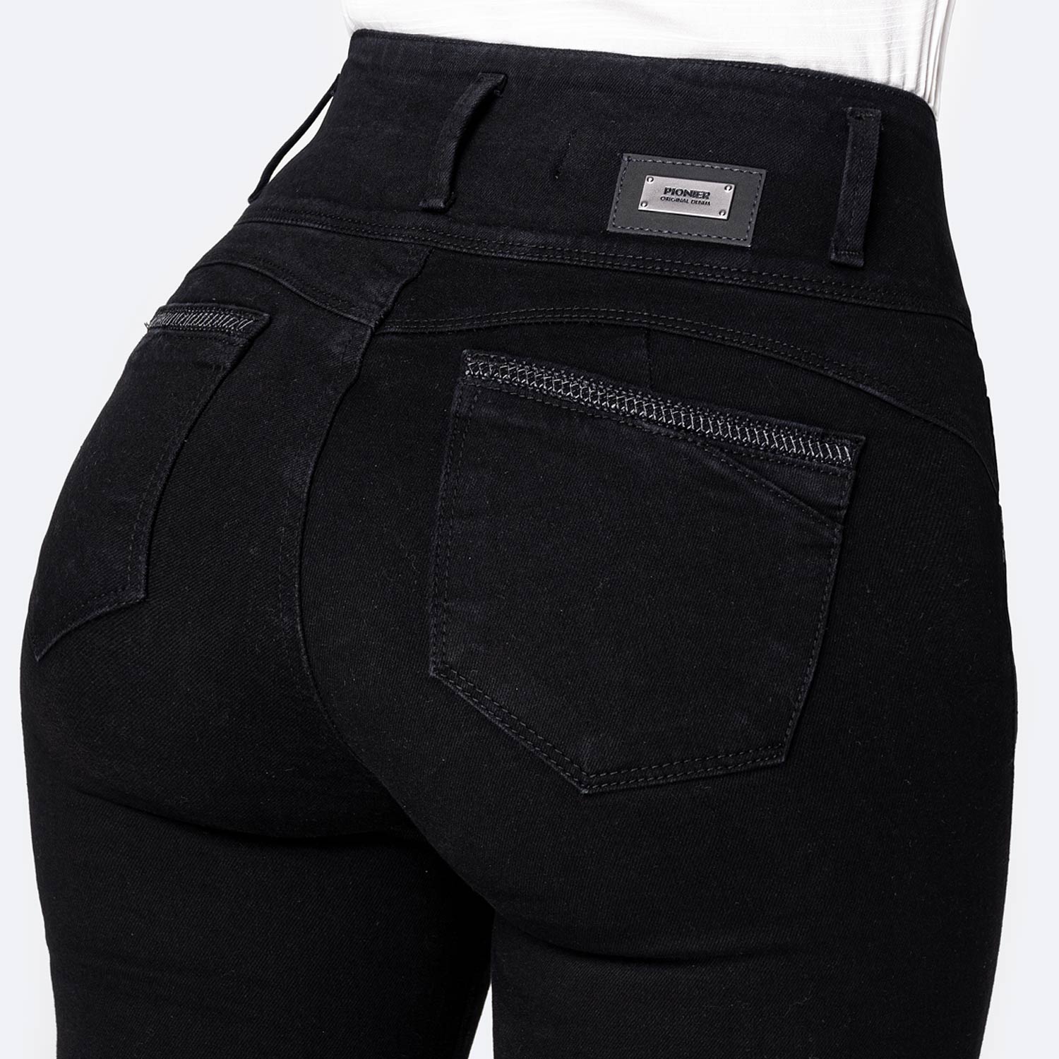 JEANS SEMI PITILLO DENIM STRETCH MUJER PIONIER ARYHA - 4