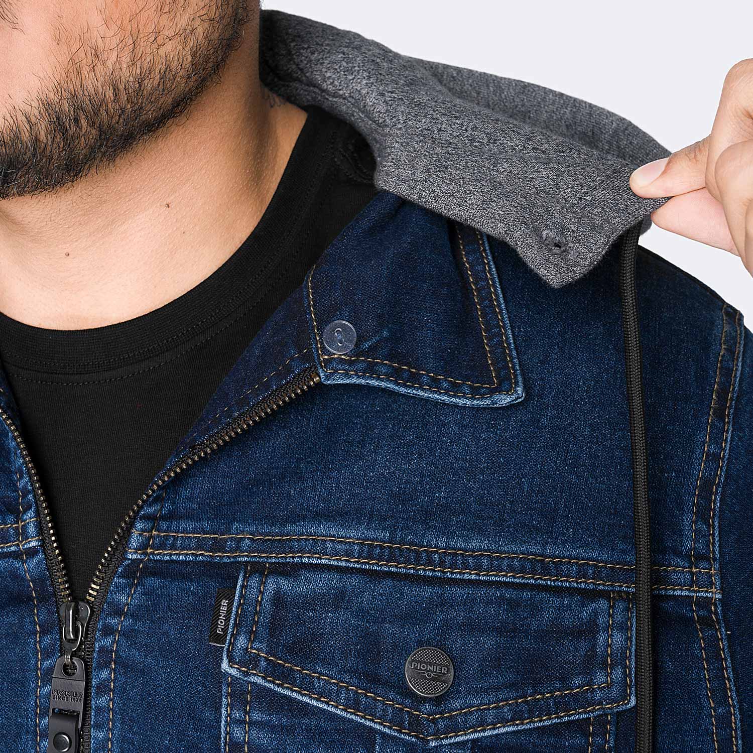 CASACA DENIM STRETCH HOMBRE PIONIER JOSHUAH - 3