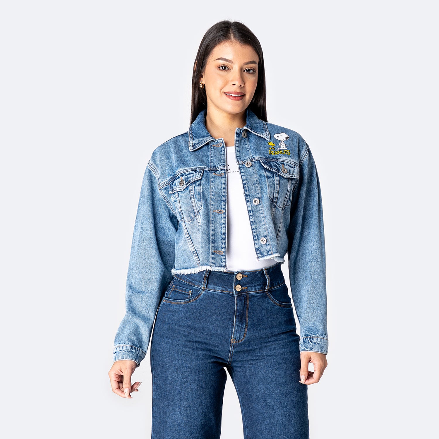 CASACA DENIM MUJER PIONIER NANCY-SNOOPY - 1
