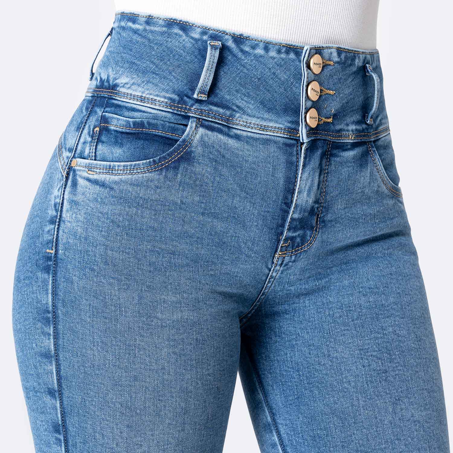 PANTALÓN JEAN DENIM STRETCH MUJER PIONIER NELHA - 3