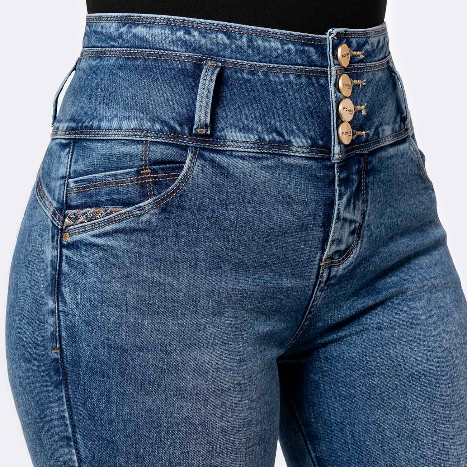 PANTALÓN JEAN DENIM STRETCH MUJER PIONIER ANDARA - 3