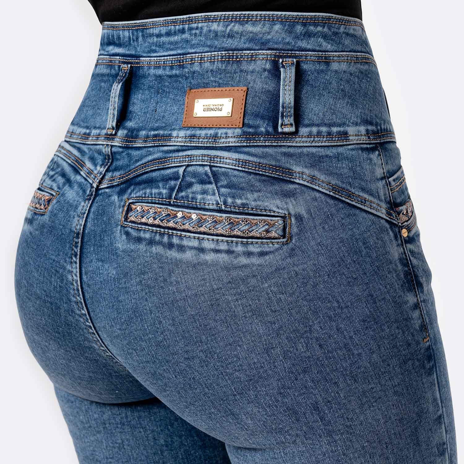 PANTALÓN JEAN DENIM STRETCH MUJER PIONIER ANDARA - 4