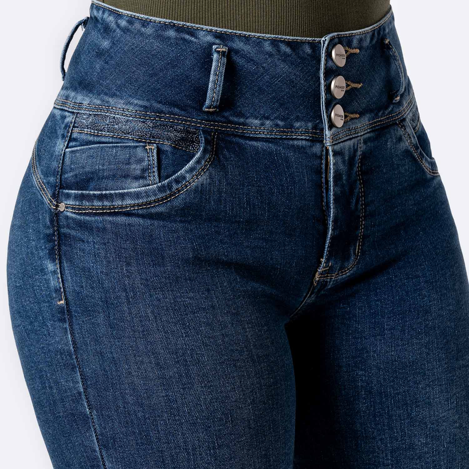 PANTALÓN JEAN DENIM STRETCH MUJER PIONIER LORUBAL - 3