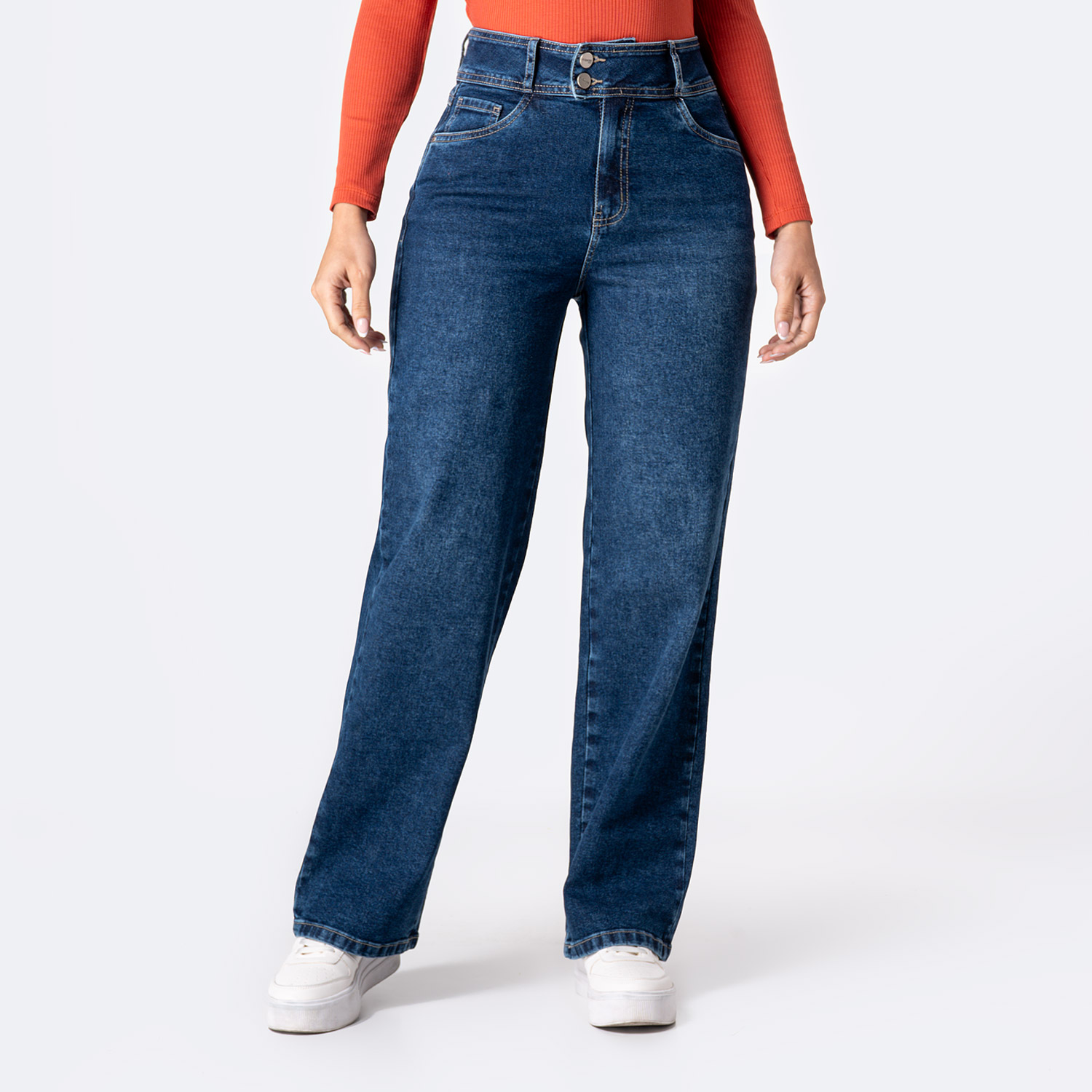 PANTALÓN JEAN DENIM STRETCH MUJER PIONIER GHIAL - 1