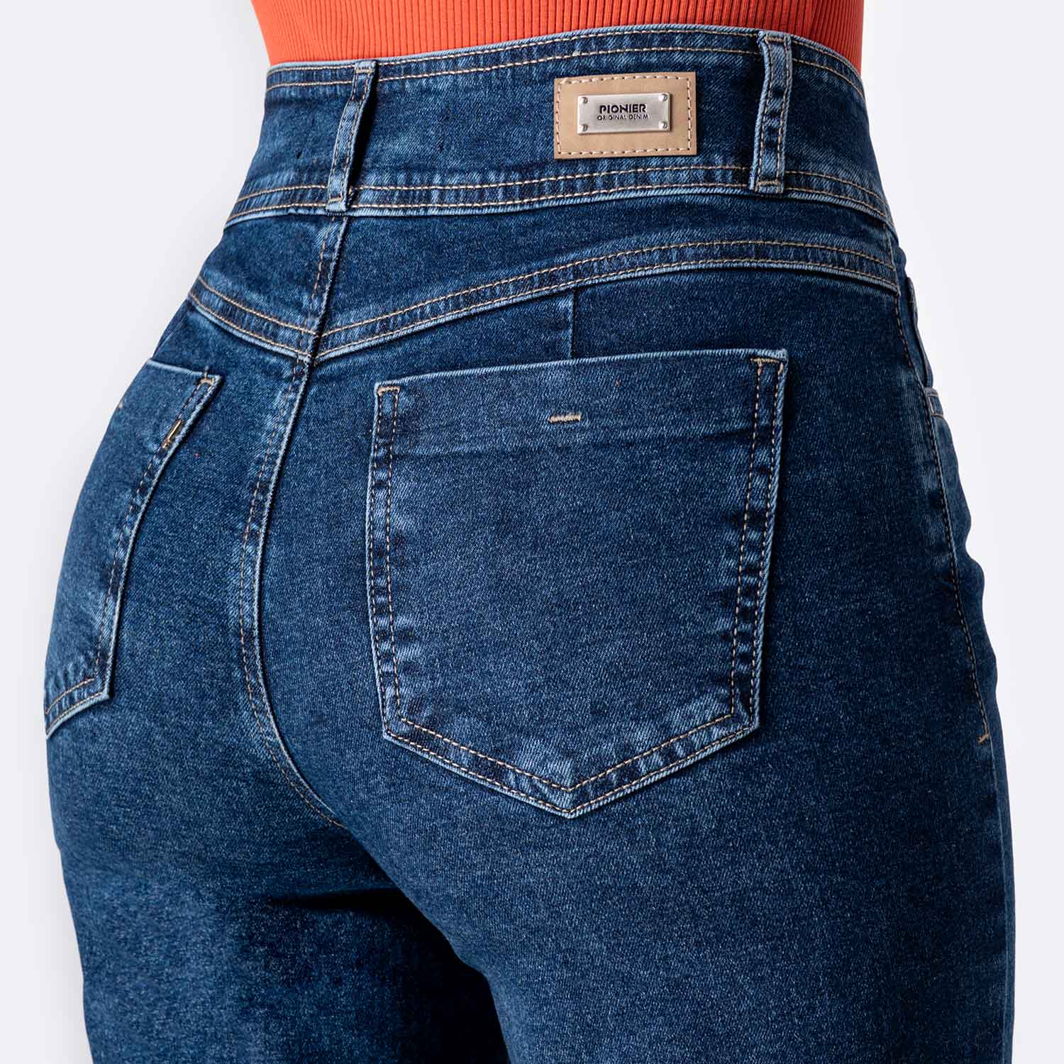 PANTALÓN JEAN DENIM STRETCH MUJER PIONIER GHIAL - 4