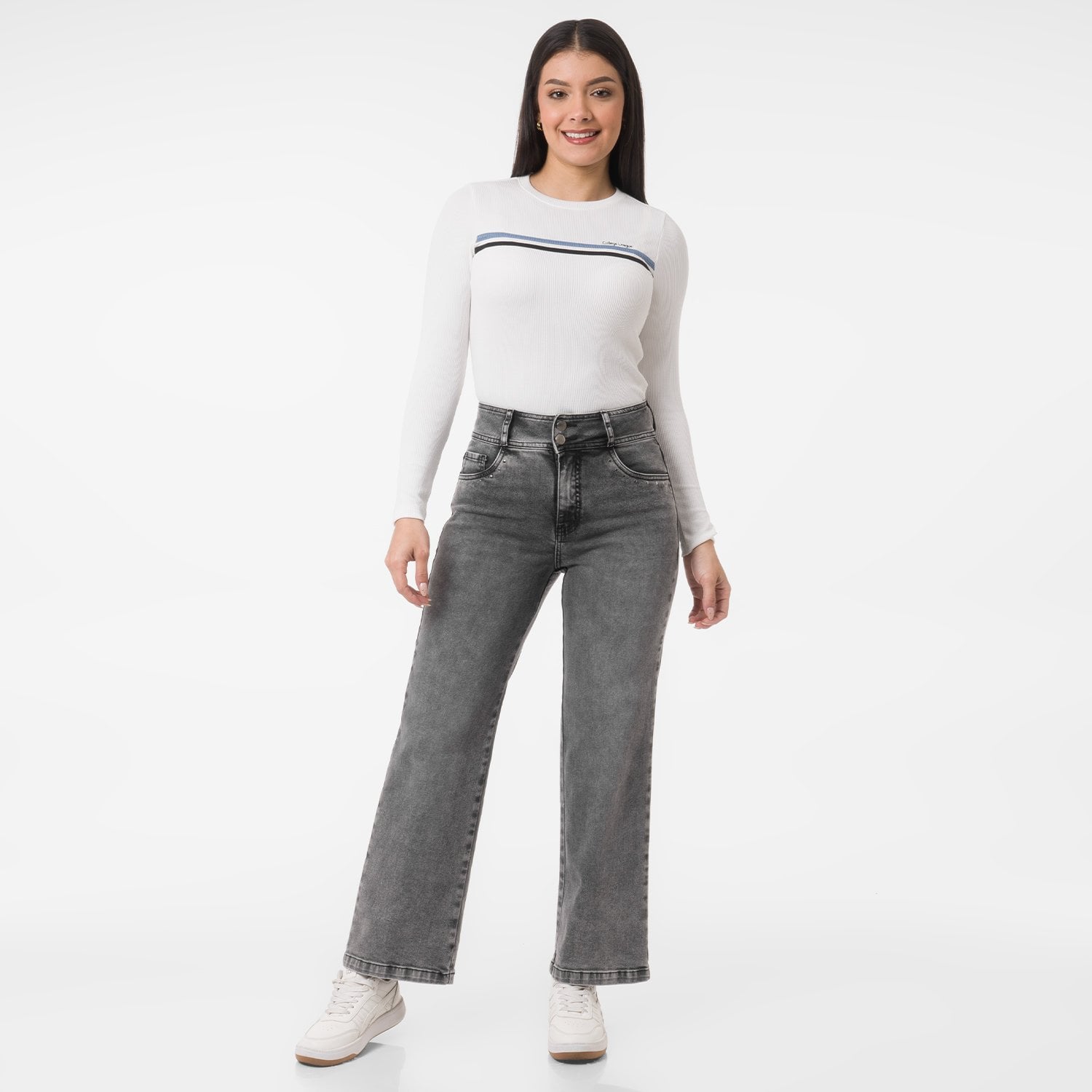 PANTALÓN JEAN DENIM STRETCH MUJER GOCCOS ZAYAX - 1