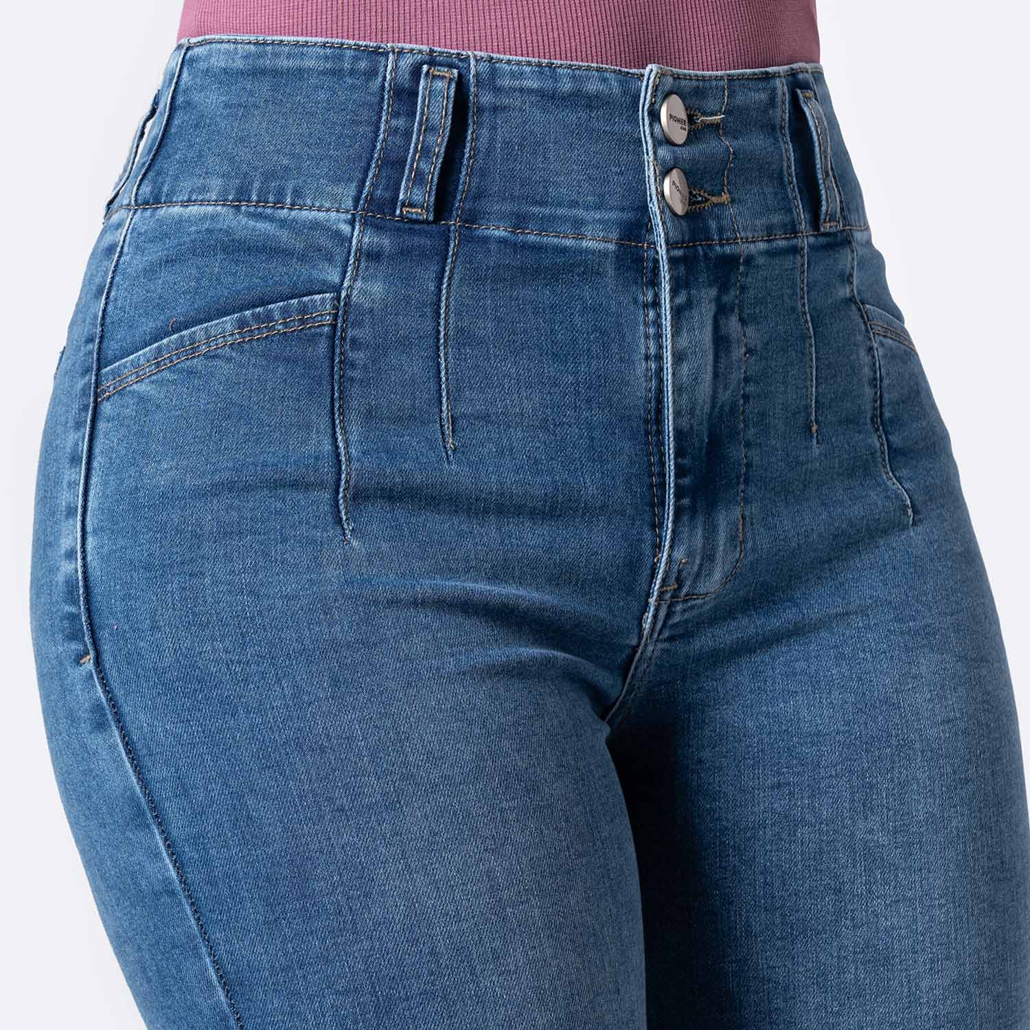 PANTALÓN JEAN DENIM STRETCH MUJER PIONIER ARORAH - 3